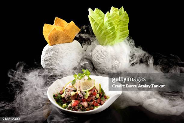 molecular gastronomy salad - molecular gastronomy stock pictures, royalty-free photos & images