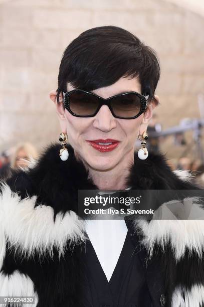 Amy Fine Collins attends the Tory Burch Fall Winter 2018 Fashion Show during New York Fashion Week at Bridge Market on February 9, 2018 in New York...