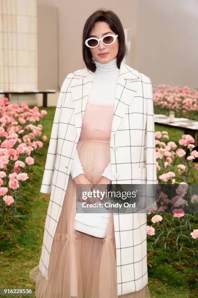 Influencer Nicole Andersson attends the Tory Burch Fall Winter 2018 Fashion Show during New York Fashion Week at Bridge Market on February 9, 2018 in...