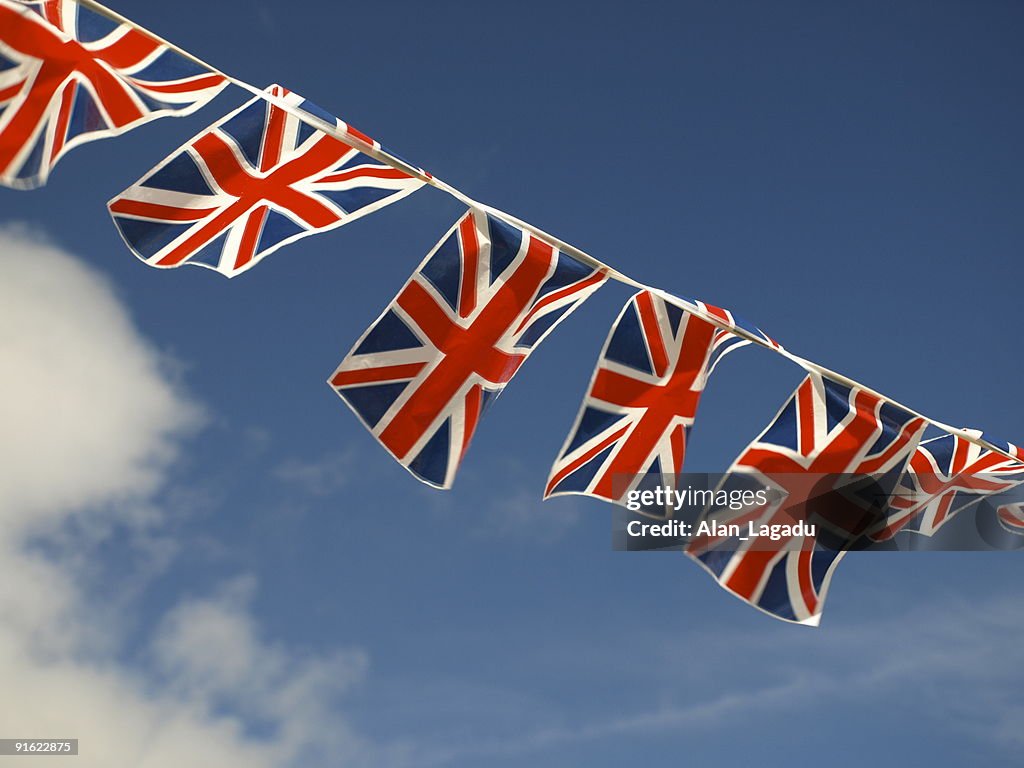 British flags and bunting decoration in Jersey