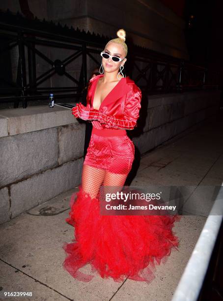 Veronica Vega arrives to the Tom Ford Women's Fall/Winter 2018 fashion show during New York Fashion Week at Park Avenue Armory on February 8, 2018 in...