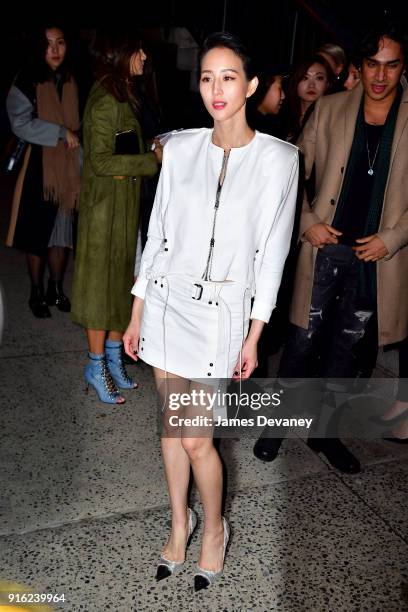 Janine Chang arrives to the Tom Ford Women's Fall/Winter 2018 fashion show during New York Fashion Week at Park Avenue Armory on February 8, 2018 in...