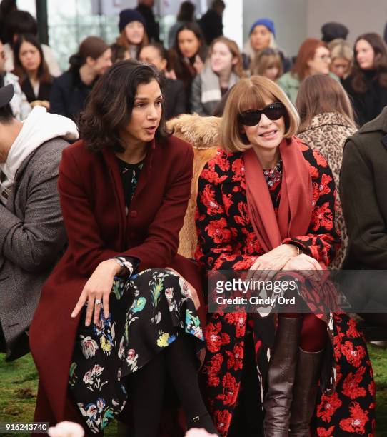 Anna Wintour attends the Tory Burch Fall Winter 2018 Fashion Show during New York Fashion Week at Bridge Market on February 9, 2018 in New York City.