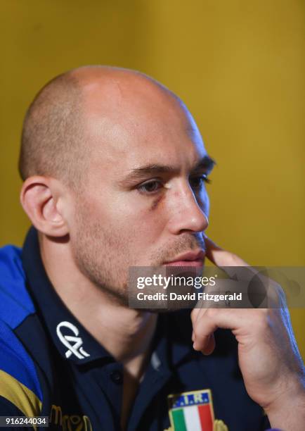 Dublin , Ireland - 9 February 2018; Sergio Parisse during the Italy Press Conference at the Radisson St Helen's Hotel in Stillorgan, Dublin.