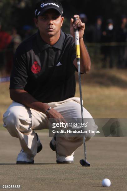 Indian golfer Shiv Shankar Prasad Chawrasia during the final round of the Indian Masters European Tour golf tournament in New Delhi.