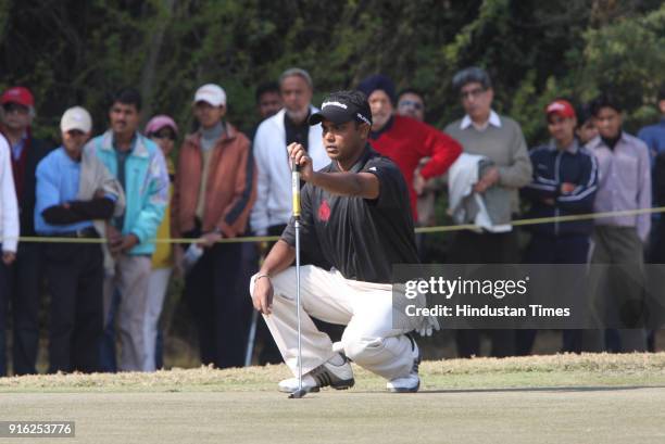 Indian golfer Shiv Shankar Prasad Chawrasia during the final round of the Indian Masters European Tour golf tournament in New Delhi.