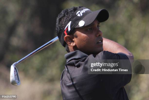 Indian golfer Shiv Shankar Prasad Chawrasia during the final round of the Indian Masters European Tour golf tournament in New Delhi.