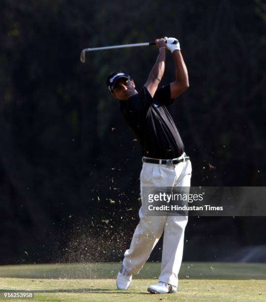 Indian golfer Shiv Shankar Prasad Chawrasia during the final round of the Indian Masters European Tour golf tournament in New Delhi.