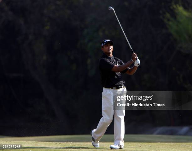 Indian golfer Shiv Shankar Prasad Chawrasia during the final round of the Indian Masters European Tour golf tournament in New Delhi.