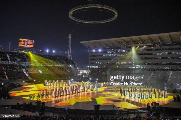 Opening ceremony at 2018 Pyeongchang winter olympics at Pyeongchang olympic stadium, Pyeongchang, South Korea. February 09, 2018. Ulrik...