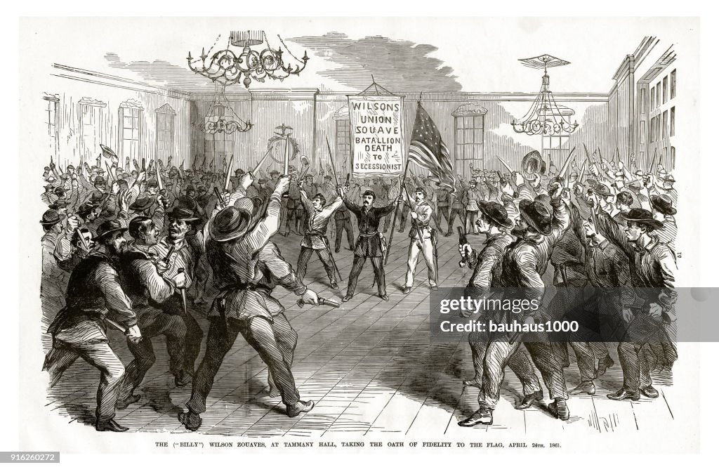 Billy Wilson Zuaven Tammany Hall, unter den Eid der Treue auf die Fahne, 24. April 1861