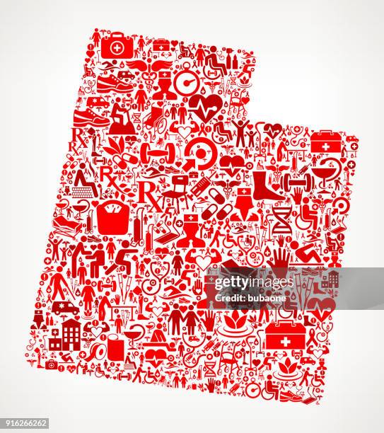 utah garden and gardening vector icon pattern - senior exercise machine stock illustrations