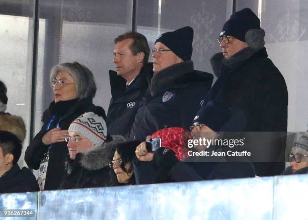 Henri, Grand Duke of Luxembourg, Prince Albert II of Monaco during the Opening Ceremony of the PyeongChang 2018 Winter Olympic Games at PyeongChang...