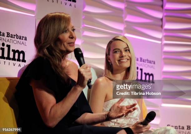 Allison Janney and Margot Robbie receive the Outstanding Performers Award at the 33rd Annual Santa Barbara International Film Festival at Arlington...