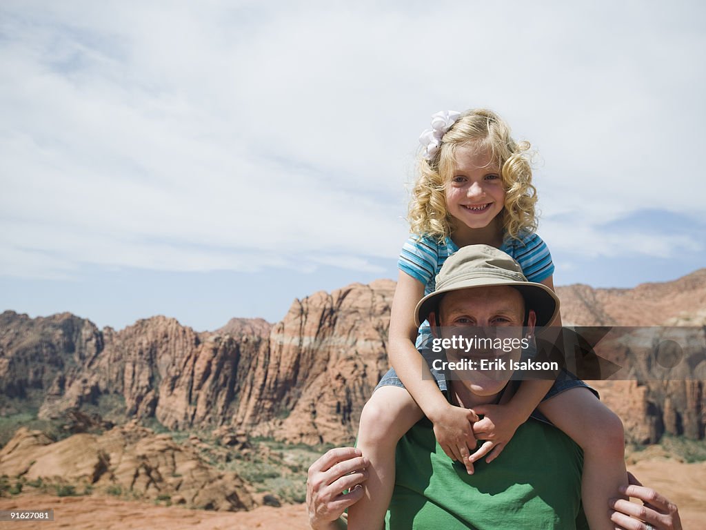 A father and daughter at Red Rock