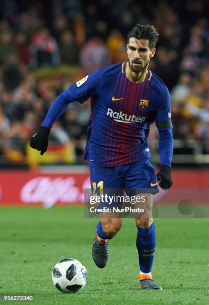 Andre Gomes of FC Barcelona during the spanish Copa del Rey semi-final, second leg match between Valencia CF and FC Barcelona at Mestalla Stadium, on...