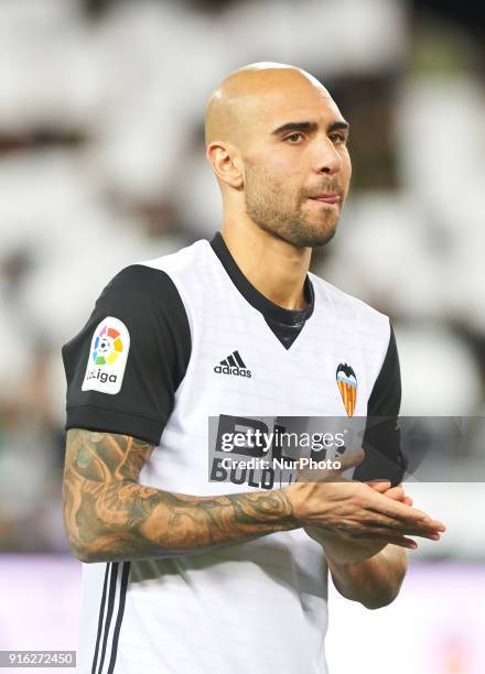 Simone Zaza of Valencia CF looks on during the spanish Copa del Rey semi-final, second leg match between Valencia CF and FC Barcelona at Mestalla...