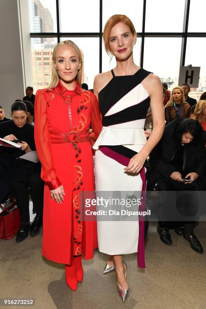 Gymnasty Nastia Liukin and actress Sarah Rafferty attend the Bibhu Mohapatra front row during New York Fashion Week: The Shows at Gallery II at...