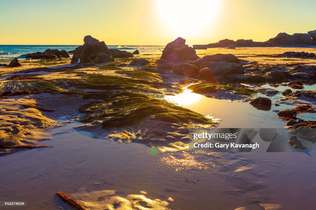 Pool Of Water On The Beach At Low Tide Leo Carrillo State Beach High