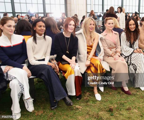 Sofia Sanchez de Betak, Liya Kebede, Julianne Moore, Sienna Miller, Zoey Deutch, and Maggie Q attend the Tory Burch Fall Winter 2018 Fashion Show...