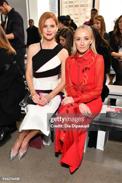 Actor Sarah Rafferty and Gymnast Nastia Liukin attends the Bibhu Mohapatra front row during New York Fashion Week: The Shows at Gallery II at Spring...