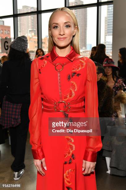 Gymnast Nastia Liukin attends the Bibhu Mohapatra front row during New York Fashion Week: The Shows at Gallery II at Spring Studios on February 9,...