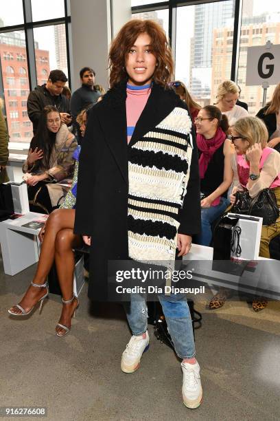 Actor Christina Caradona attends the Bibhu Mohapatra front row during New York Fashion Week: The Shows at Gallery II at Spring Studios on February 9,...