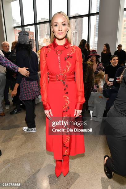 Gymnast Nastia Liukin attends the Bibhu Mohapatra front row during New York Fashion Week: The Shows at Gallery II at Spring Studios on February 9,...