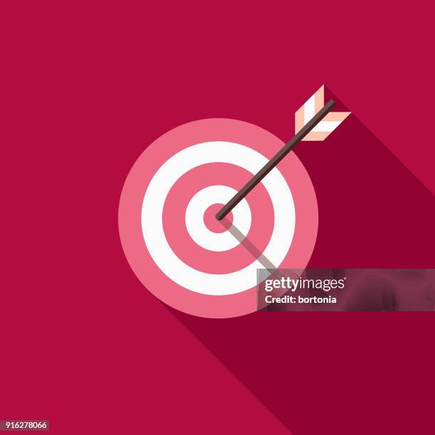 stockillustraties, clipart, cartoons en iconen met bullseye flat design valentijnsdag romaanse pictogram - amor