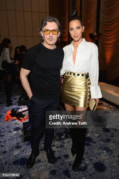 Stuart Weitzman Creative Director Giovanni Morelli and Jordan Duffy attend the Stuart Weitzman FW18 Presentation and Cocktail Party at The Pool on...