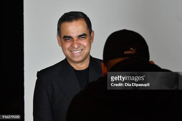 Designer Bibhu Mohapatra poses backstage for Bibhu Mohapatra during New York Fashion Week: The Shows at Gallery II at Spring Studios on February 9,...