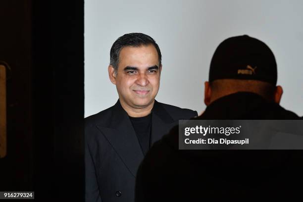 Designer Bibhu Mohapatra poses backstage for Bibhu Mohapatra during New York Fashion Week: The Shows at Gallery II at Spring Studios on February 9,...