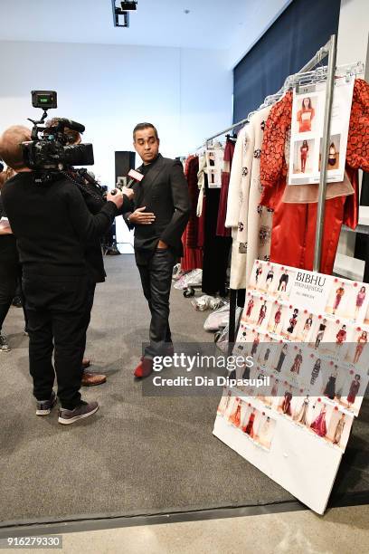 Designer Bibhu Mohapatra poses backstage for Bibhu Mohapatra during New York Fashion Week: The Shows at Gallery II at Spring Studios on February 9,...