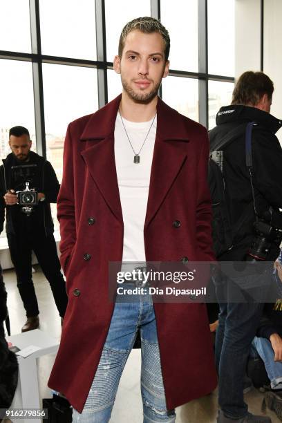 Timothy MacKay attends the Bibhu Mohapatra front row during New York Fashion Week: The Shows at Gallery II at Spring Studios on February 9, 2018 in...