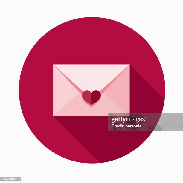 ilustrações, clipart, desenhos animados e ícones de amor carta plana design dia dos namorados românicas ícone - carta de amor