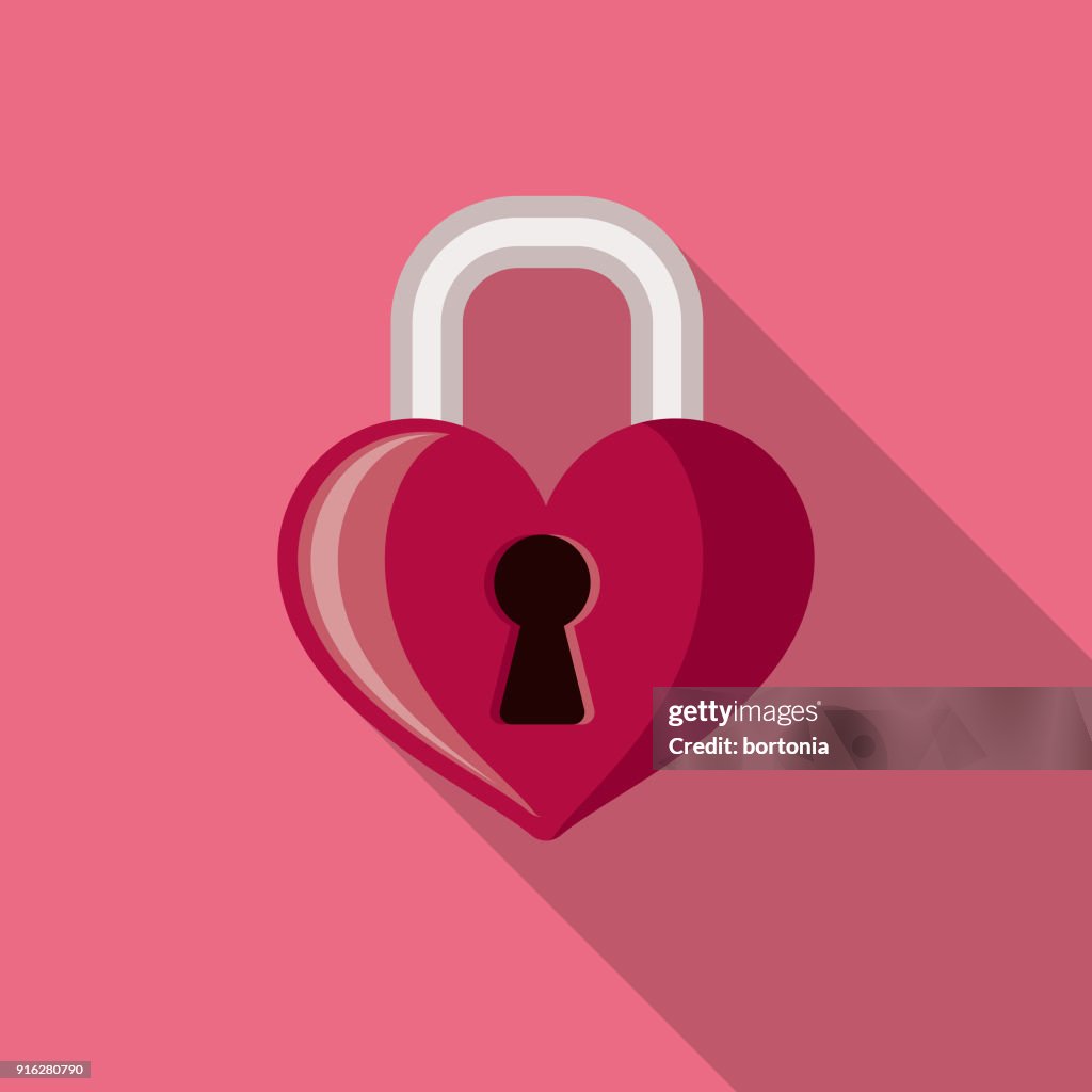 Lock Flat Design Valentine's Day Romance Icon