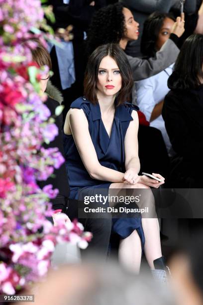 Model Coco Rocha attends the Jason Wu front row during New York Fashion Week: The Shows at Gallery I at Spring Studios on February 9, 2018 in New...