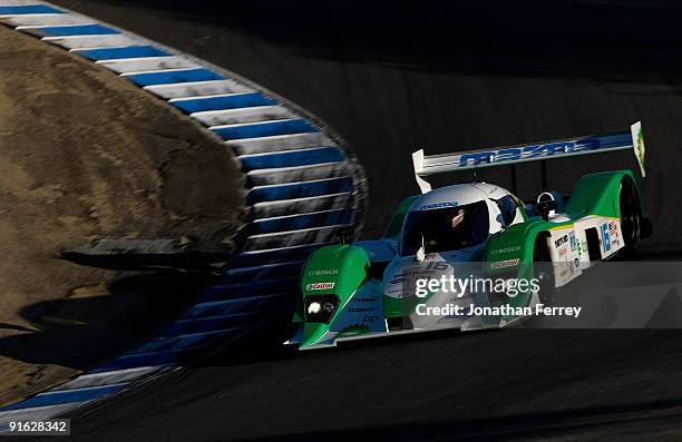 Chris Dyson drives his Dson Racig Lola B09 86 during practice for the ALMS Monterey Sports Car Championships at Mazda Laguna Seca Raceway on October...