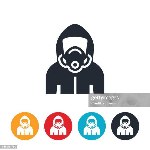 hazmat icon - hazmat suit stock illustrations