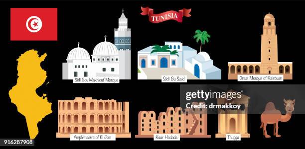 tunisia symbols - kairouan tunisia stock illustrations