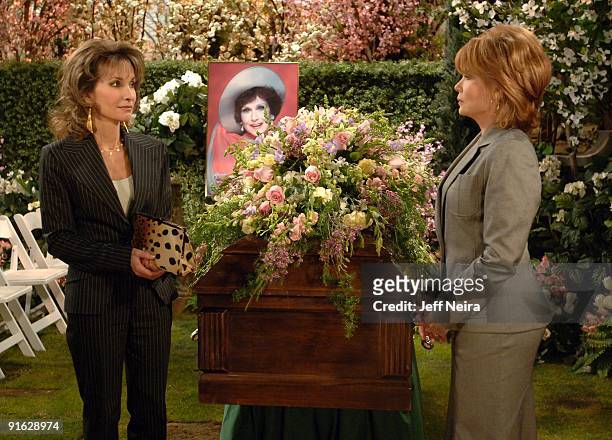 Erica and Brooke at the memorial service honoring Phoebe Wallingford on Thursday, May 12, 2005 on Disney General Entertainment Content via Getty...
