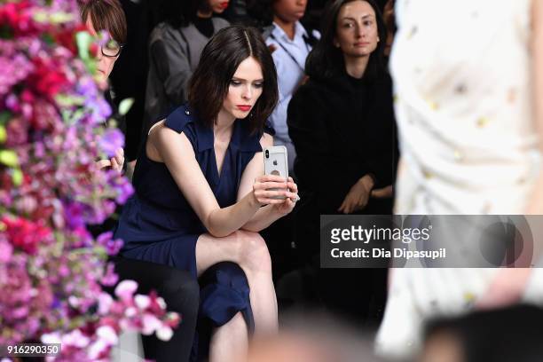 Model Coco Rocha attends the Jason Wu front row during New York Fashion Week: The Shows at Gallery I at Spring Studios on February 9, 2018 in New...