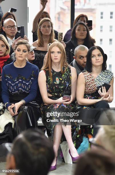 Olivia Palermo, Larsen Thompson, and Leigh Lezark attends the Jason Wu front row during New York Fashion Week: The Shows at Gallery I at Spring...