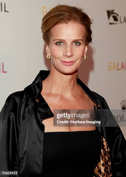 Actress Rachel Griffiths arrives at the Los Angeles Philharmonic Opening Night Gala held at Walt Disney Concert Hall on October 8, 2009 in Los...