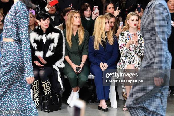 Amy Fine Collins, Doutzen Kroes, Zosia Mamet and Virginia Gardner attend the Jason Wu front row during New York Fashion Week: The Shows at Gallery I...