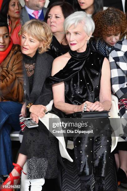 Model Maye Musk attends the Jason Wu front row during New York Fashion Week: The Shows at Gallery I at Spring Studios on February 9, 2018 in New York...