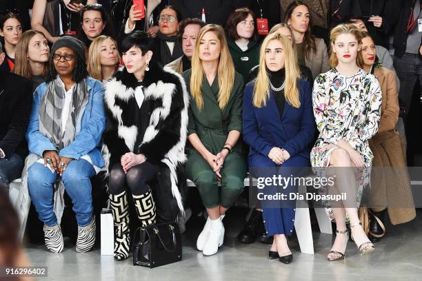 Whoopi Goldberg, Amy Fine Collins, Doutzen Kroes, Zosia Mamet and Virginia Gardner attend the Jason Wu front row during New York Fashion Week: The...