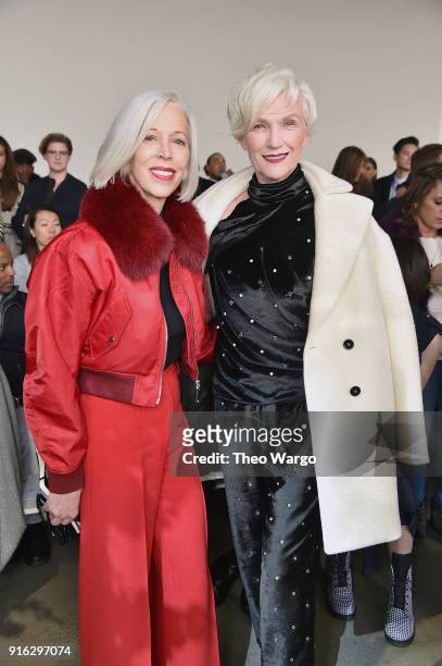 Linda Fargo, senior vice president of the fashion office and store presentation at Bergdorf Goodman and model Maye Musk attend the Jason Wu front row...