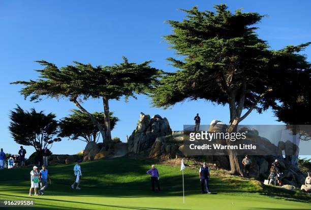 General view of the 10th green during Round Two of the AT&T Pebble Beach Pro-Am at Monterey Peninsula Country Club on February 9, 2018 in Pebble...
