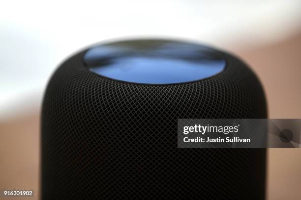 The new Apple HomePod is displayed at an Apple Store on February 9, 2018 in San Francisco, California. Apple's new HomePod went on sale today at...